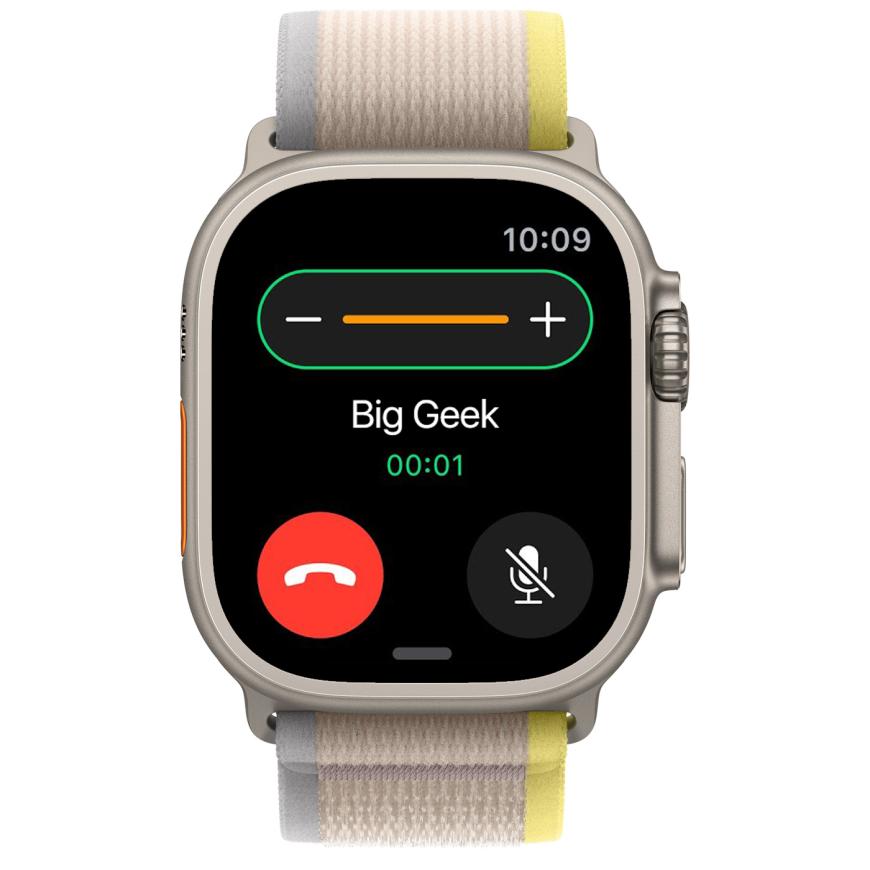 Часы Apple Watch Ultra, 49 мм, титан желтого цвета, ремешок Trail цвета «жёлтый/бежевый»